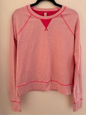 Lululemon Pink Crewneck Sweatshirt with Hot Pink Trim